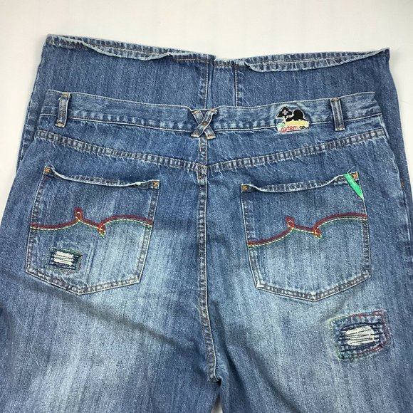 LR Geans by LRG Jeans Men's Size 42 x 33 Hip-Hop No Babylon Distressed Cut-out - Picture 10 of 10